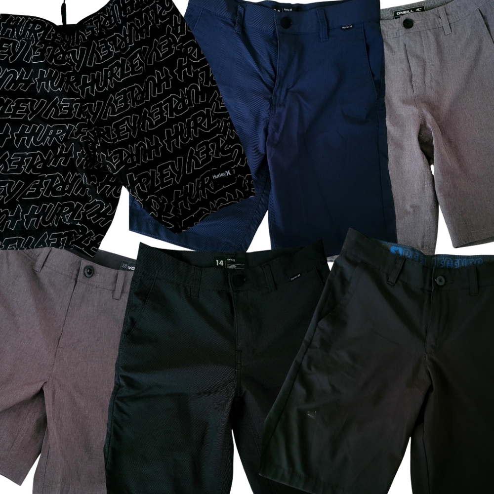 Boys Lot Of 6 Shorts Mixed Sizes Oneil Hurley Volcom 10-12 14 26 28